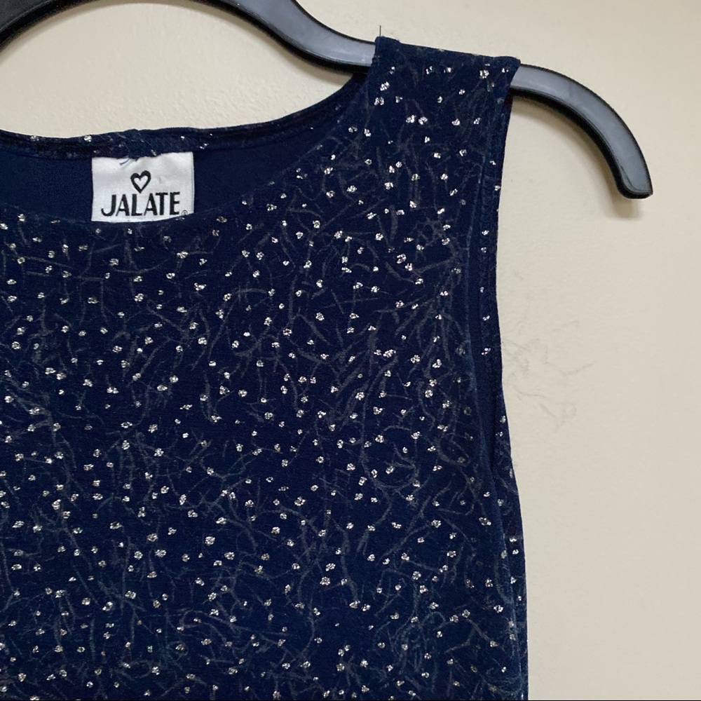 Vintage Y2K Jalate Navy Sparkle Midi Dress